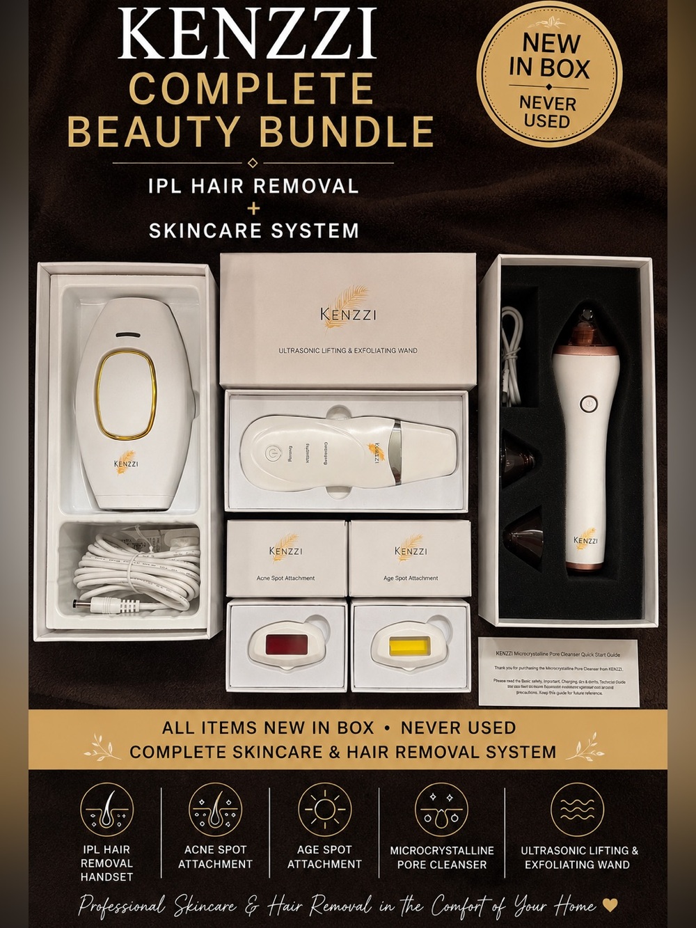 NEW Kenzzi IPL Hair Removal System Bundle